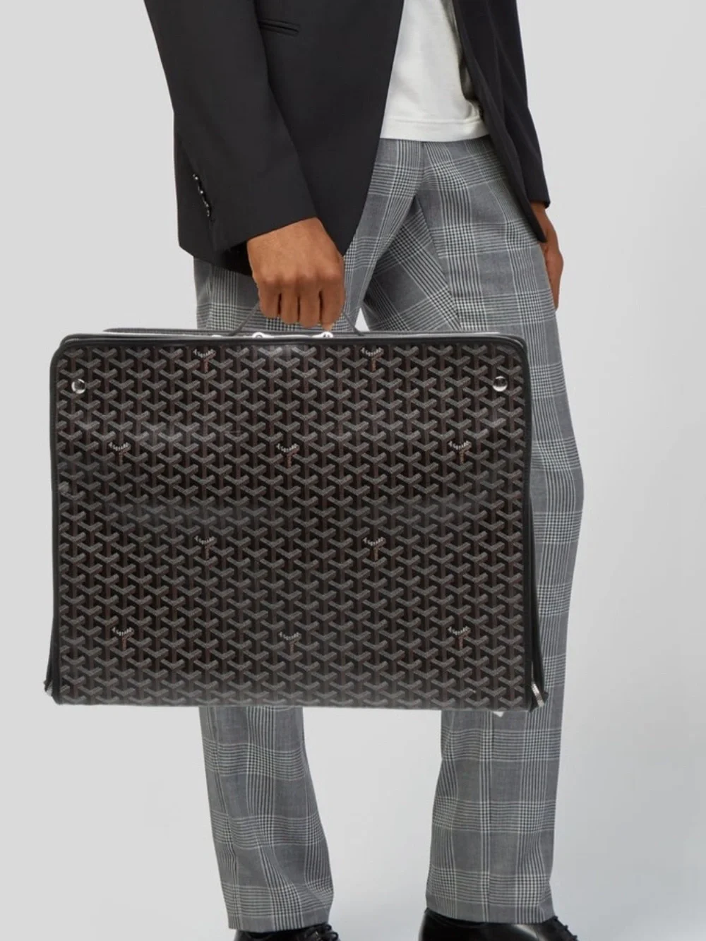 Goyard Brown & Black Caravelle 50 suitcase